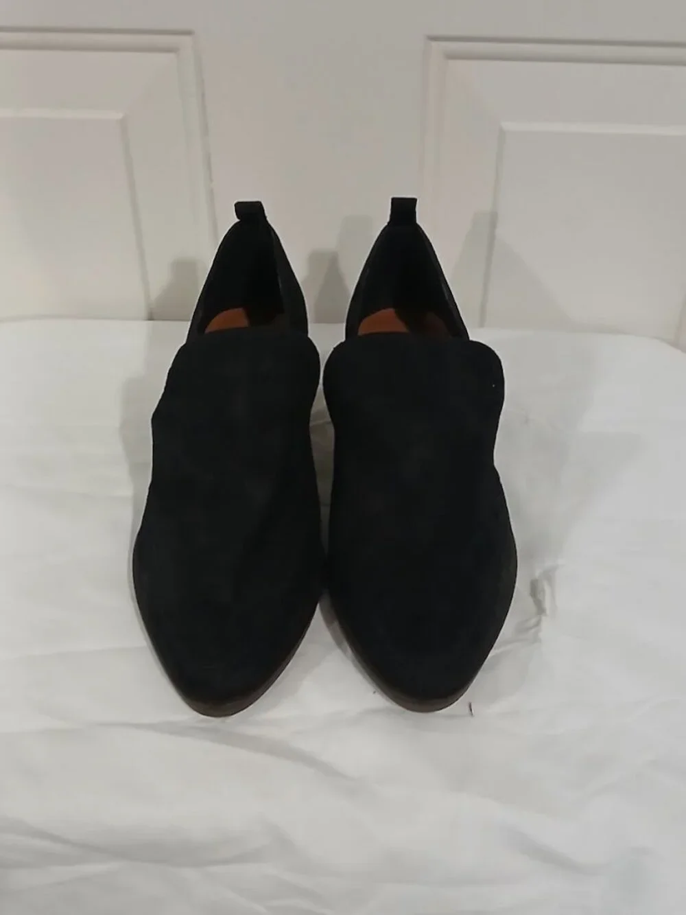 Lucky Brand Black Mainz Nubuck Low Stacked Heel Shoe
